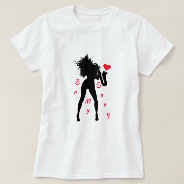 Jazz Music Saxophone Player Woman Funny T-Shirt (Design framsida)