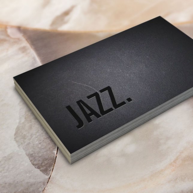 Jazz Music Teacher Modern Bold Black Minimal Visitkort (Skapare uppladdad)