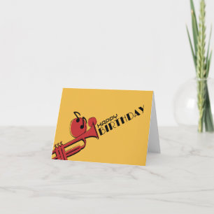 JAZZ MUSIC TRUMPET GRATTIS PÅ FÖDELSEDAGEN KORT