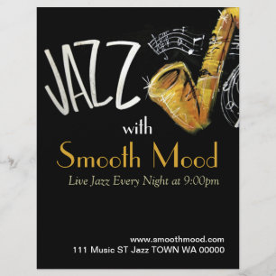 Jazz Musician Flyer-inbjudan Reklamblad