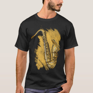 Jazz Musician Gift Musical Instrument Saxophone Pu T Shirt
