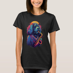 Jazz Musician Newfoundland Hund Saxophone T Shirt