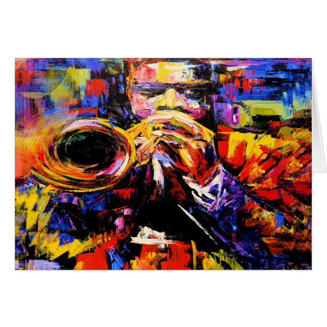 Jazz Musician Notecard OBS Kort (Framsidan Horizontal)