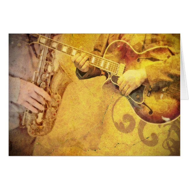 Jazz Musician Notecard OBS Kort (Framsidan Horizontal)