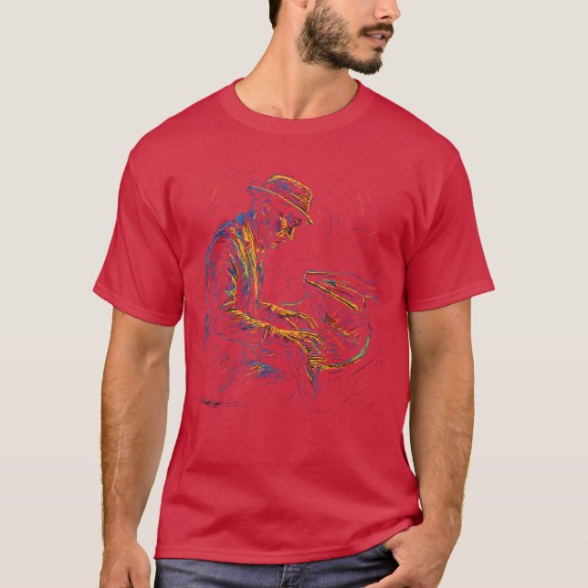 Jazz Musician Piano Player Pianist Artistic Music  T Shirt (Framsida)