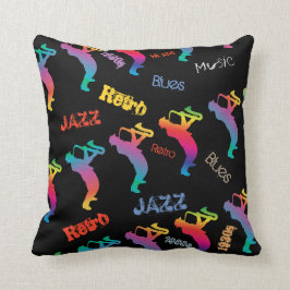 Jazz Musician Retro Blues Music POP ART Kudde