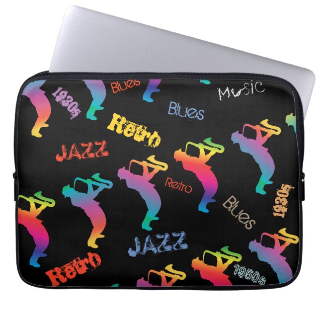 Jazz Musician Retro Blues Music POP ART Laptop Fodral (Framsidan)