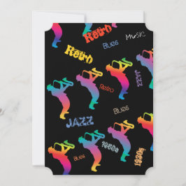 Jazz Musician Retro Music Blues Party Electric Inbjudningar