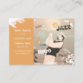 Jazz Musician Retro Music Blues Party Vintage Visitkort