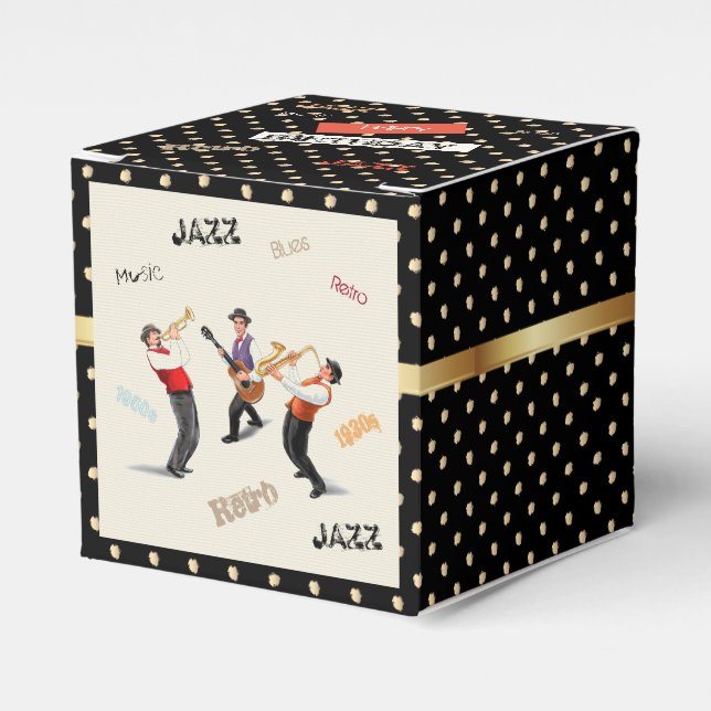 Jazz Musician Retro Music Blues Vintage ART Paint Presentaskar (Framsidan Sidan)