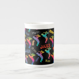 Jazz Musician Retro Music POP ART 1930-talet - 195 Benporslin Mugg