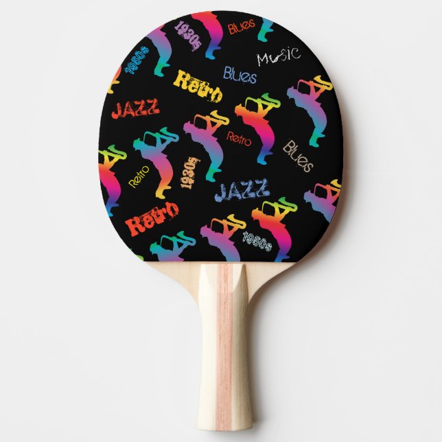 Jazz Musician Retro Music POP ART Pingisracket (Framsidan)