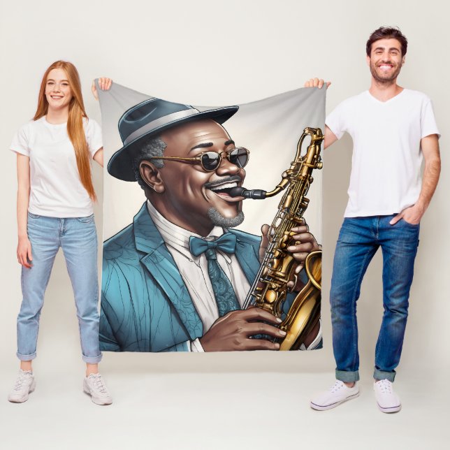 jazz musiker fleecefilt (På plats)