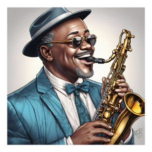 jazz musiker fototryck