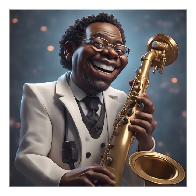 jazz musiker fototryck (Framsidan)