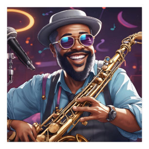 jazz musiker fototryck