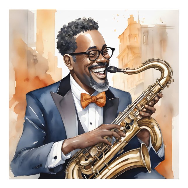 jazz musiker fototryck (Framsidan)