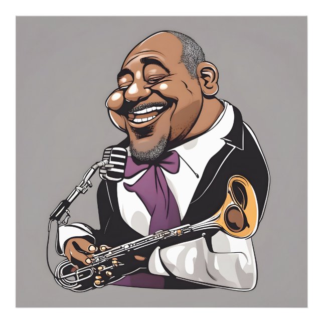 jazz musiker fototryck (Framsidan)
