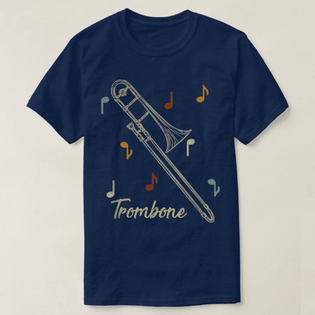 Jazz Musiker Geschenk Posaune T Shirt (Design framsida)