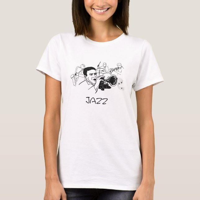 JAZZ-musiker med trumpet och musik noter Tröja (Framsida)