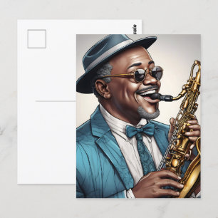jazz musiker vykort