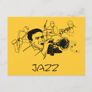 JAZZ musikerdesign Vykort