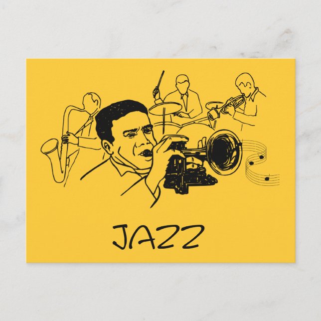 JAZZ musikerdesign Vykort (Framsida)