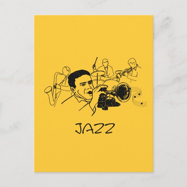 JAZZ musikerdesign Vykort (Framsida)