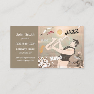 Jazz Musikers Retro Music Blues Party Vintage Visitkort
