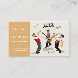 Jazz Musikers Retro Music Blues Party Vintage Visitkort