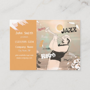 Jazz Musikers Retro Music Blues Party Vintage Visitkort