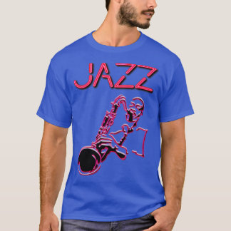 Jazz Neon-tecken med Sax Player T Shirt