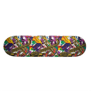 Jazz - nya Orleasn Mardis Gras Old School Skateboard Bräda 18 Cm