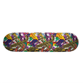 Jazz - nya Orleasn Mardis Gras Old School Skateboard Bräda 18 Cm