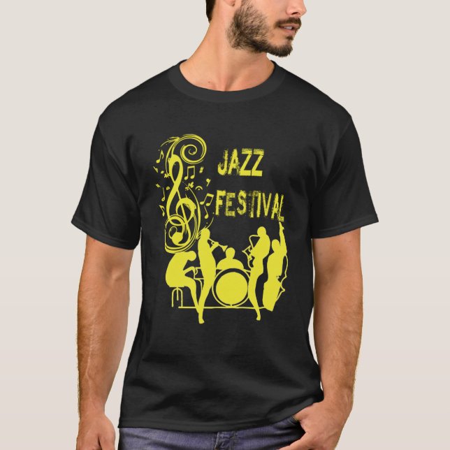 Jazz och Blues Festival New Orleans Music Tees T Shirt (Framsida)