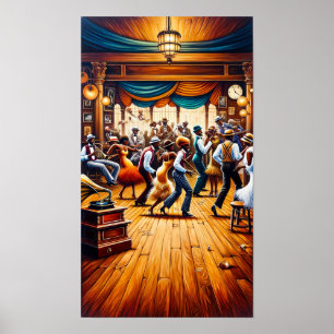 Jazz och Blues i Rörelse: African American Art Poster