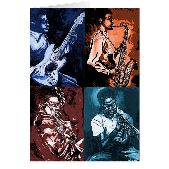 jazz och deppighet hälsningskort (Framsidan)