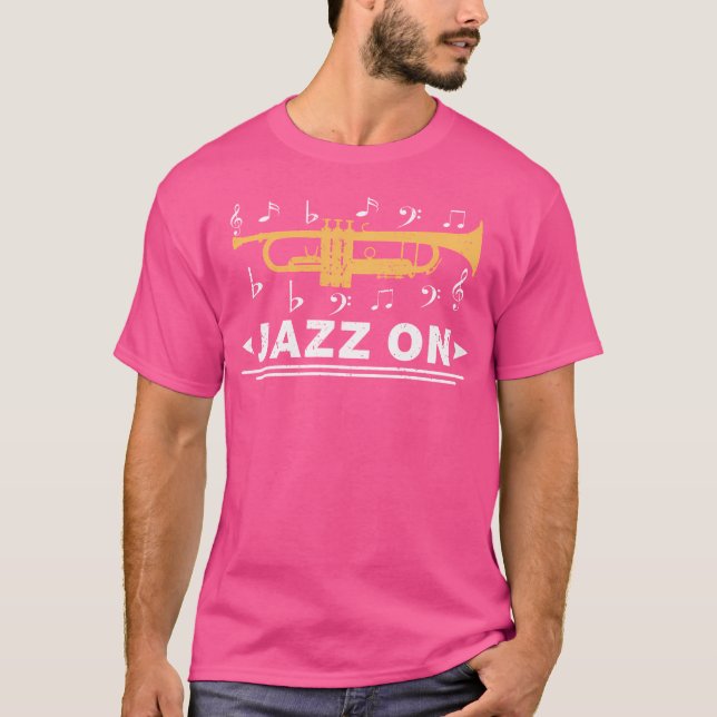 Jazz On Trumpet Player Blues Music Älskare Retro S T Shirt (Framsida)