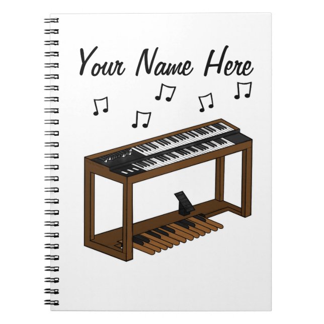 Jazz Organ Organist Music Teacher Anpassningsbar Anteckningsbok (Framsidan)