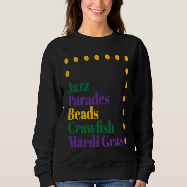 Jazz Parades Beads Crawfish Mardi Gras Carnival Me T Shirt (Framsida)