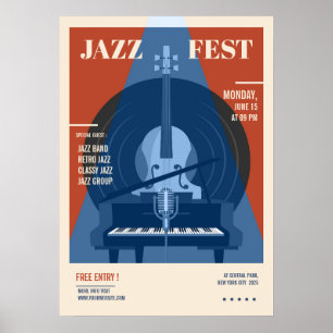 Jazz party-meddelande, återmusik poster