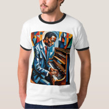 Jazz Pianist Abstrakt Art Tribute T-Shirt