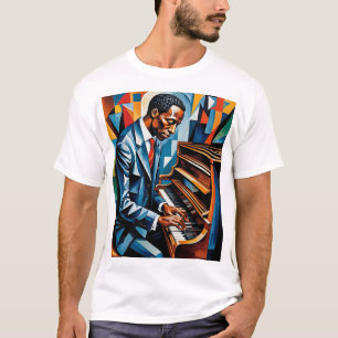 Jazz Pianist Abstrakt Musician Artistic Stil Tee