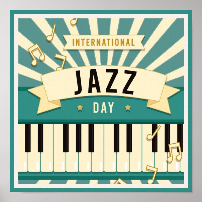 Jazz Piano Music Illustration Musik noter Poster (Framsidan)