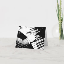 Jazz Piano Musician 4x5.6-mappat anteckningskort