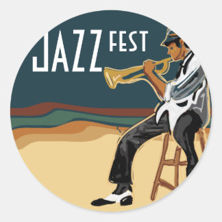 Jazz Player Sticker Runt Klistermärke