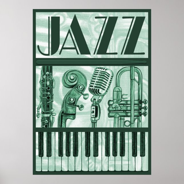 Jazz Poster Grönt (Framsidan)