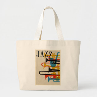 Jazz retro 1950-talet stil poster beatnik mitt årh jumbo tygkasse