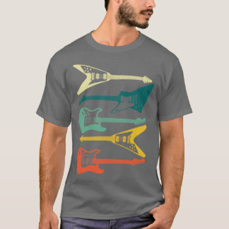 Jazz Retro Gitarr Plektrum Vintage T Shirt