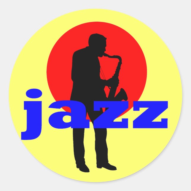 Jazz Runt Klistermärke (Framsida)